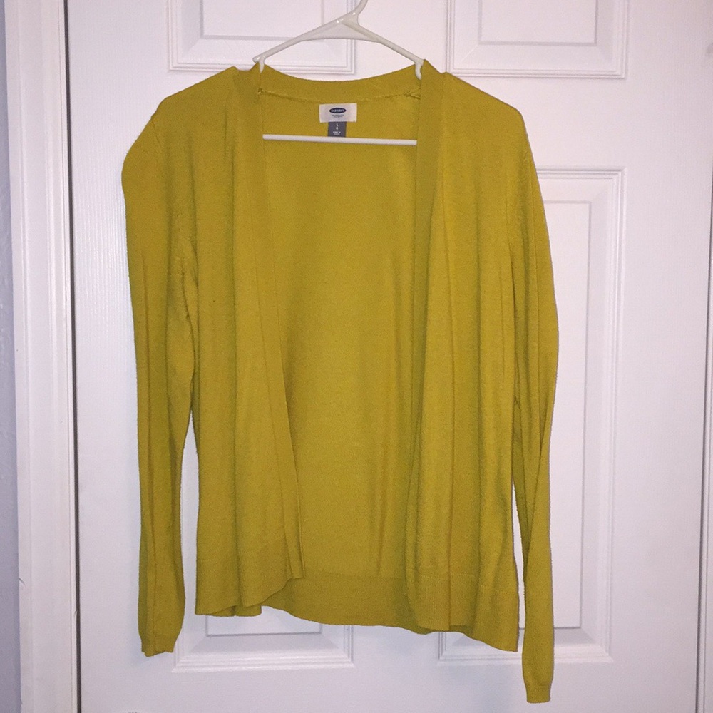 Yellow cardigan